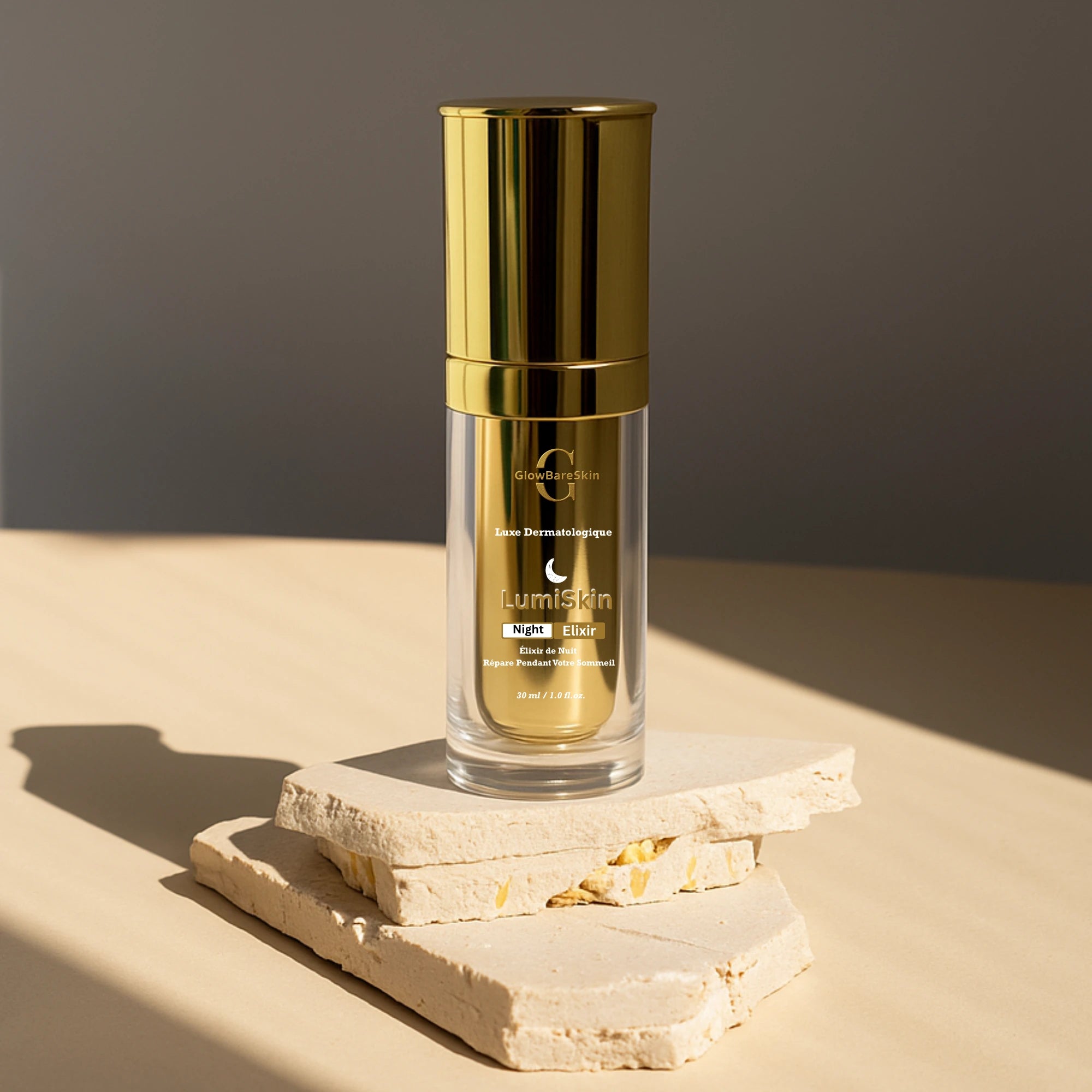 GlowBareSkin LumiSkin Night Elixir – Luxury 30ml Serum with Bakuchiol for Overnight Repair, Anti-Aging, and Radiant Skin