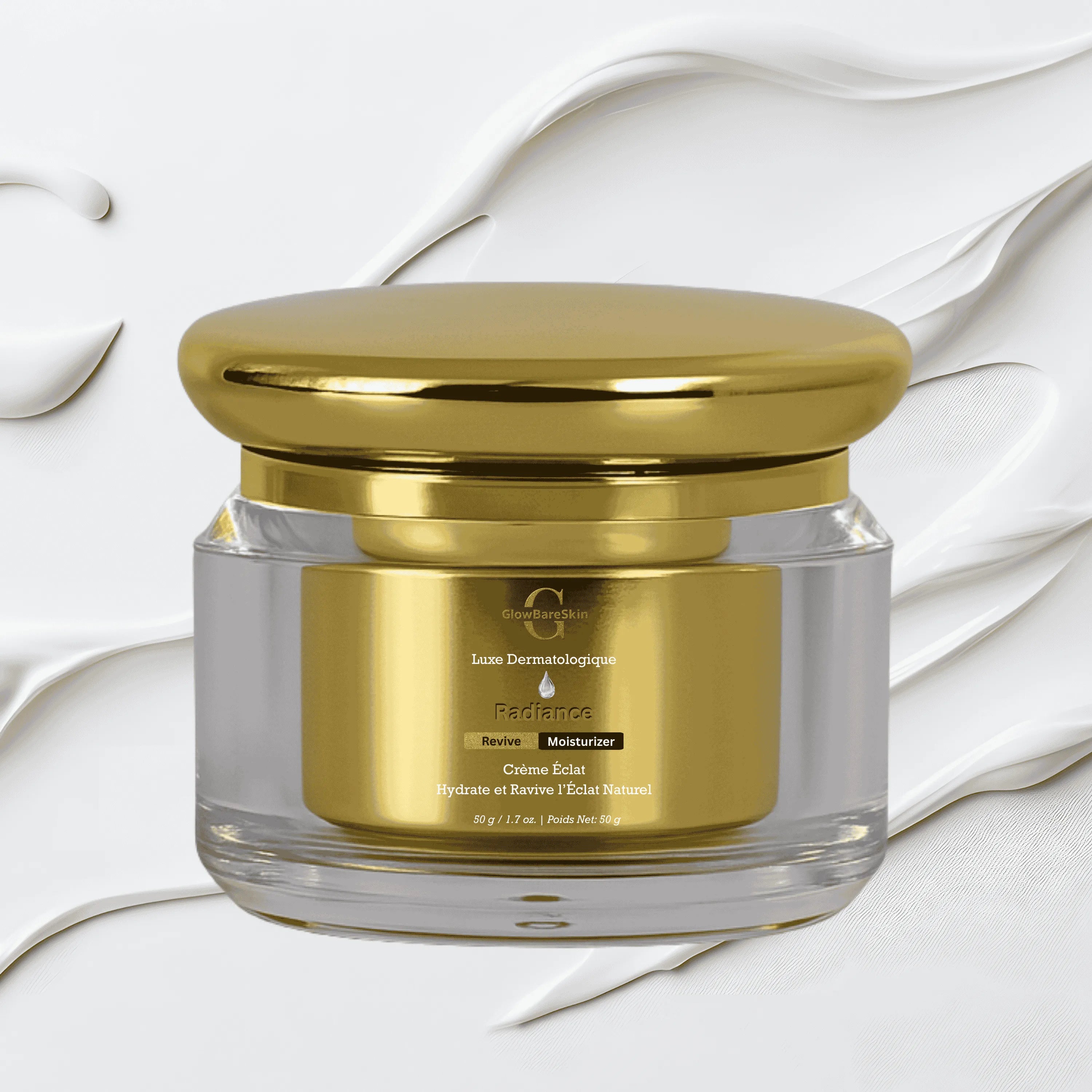 GlowBareSkin Radiance Revive Moisturizer – Luxury 50g Face Cream with Niacinamide for Hydration, Radiance, and Natural Glow