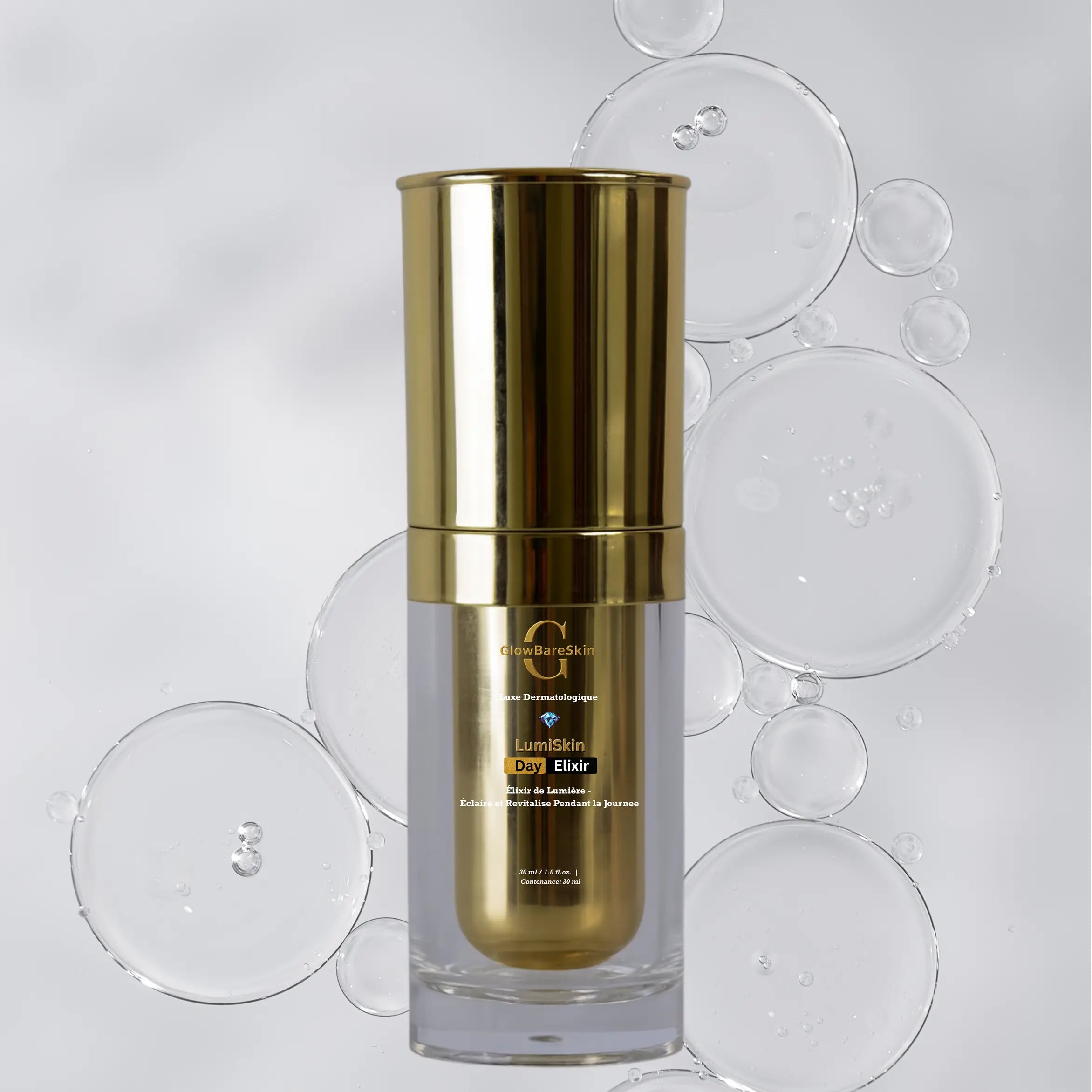 GlowBareSkin LumiSkin Day Elixir – Luxury 30ml Serum with Kakadu Plum for Radiance, Hydration, and Bright Skin