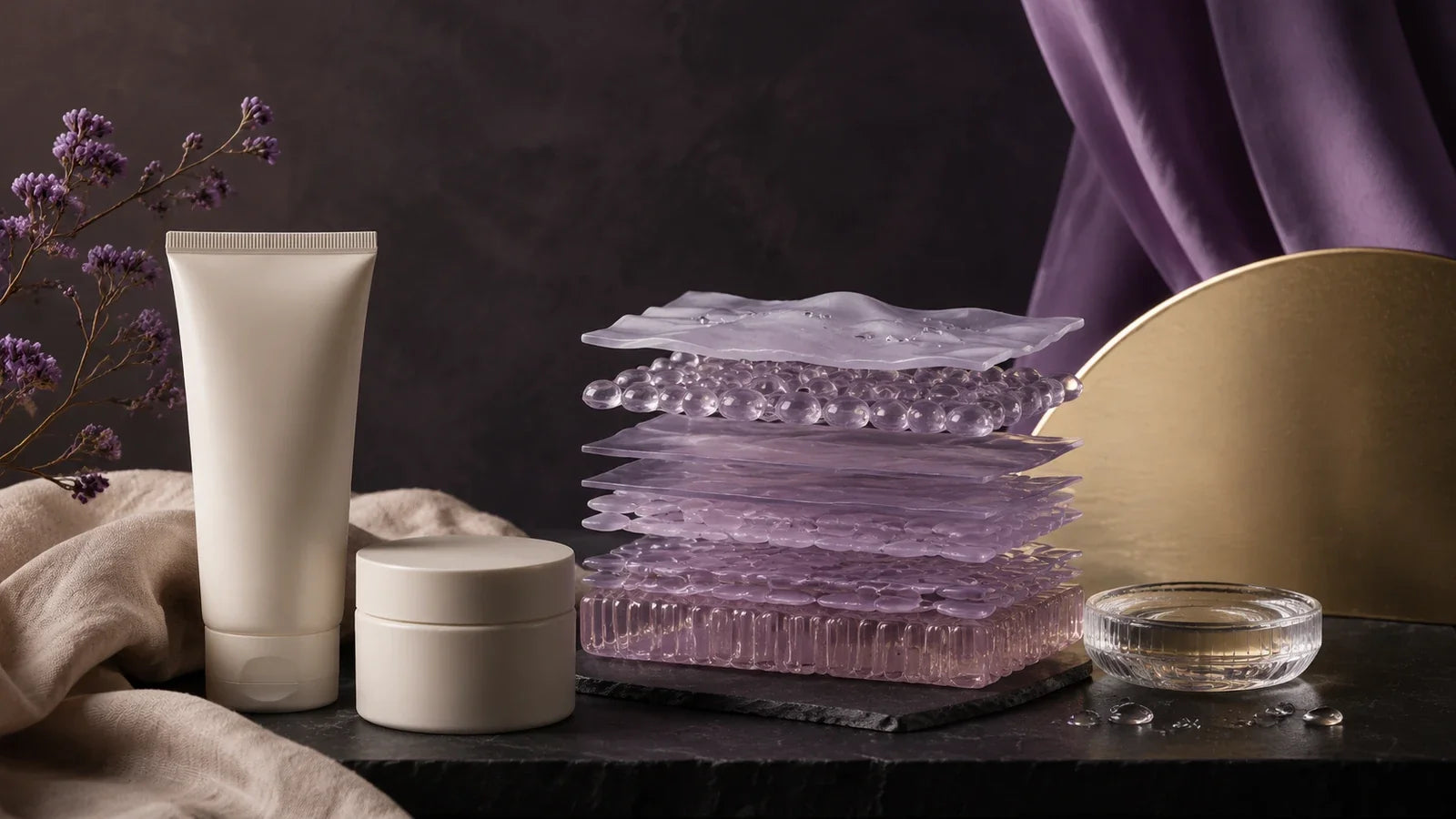 Luxury editorial skin barrier irritation checklist still life
