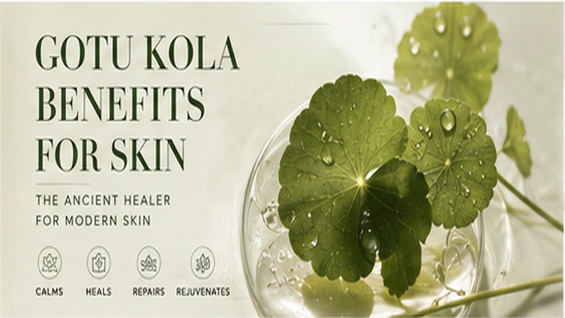Gotu kola benefits for skin with fresh Centella asiatica leaves.