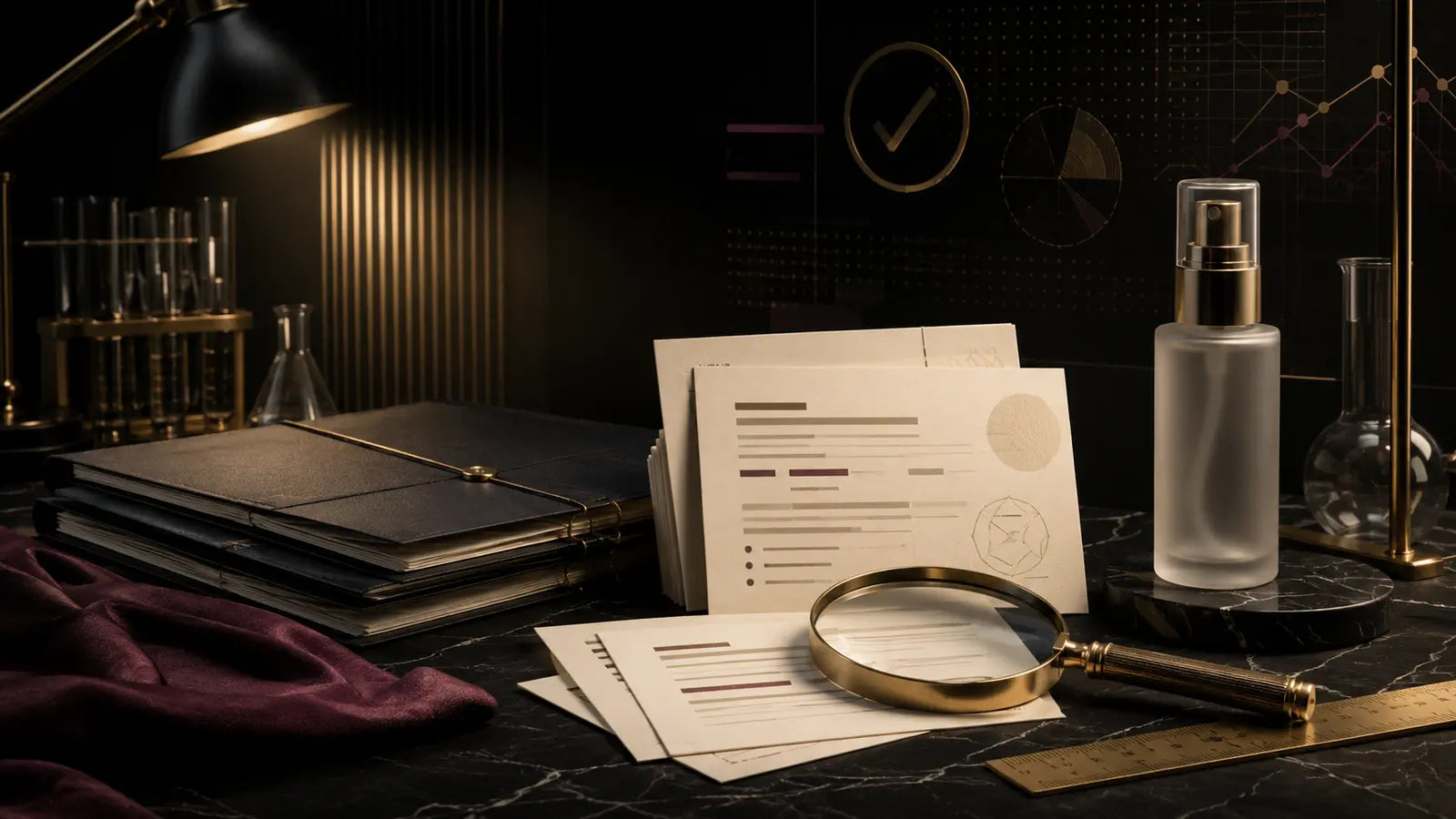 Luxury editorial evidence desk for skincare claims fact checking