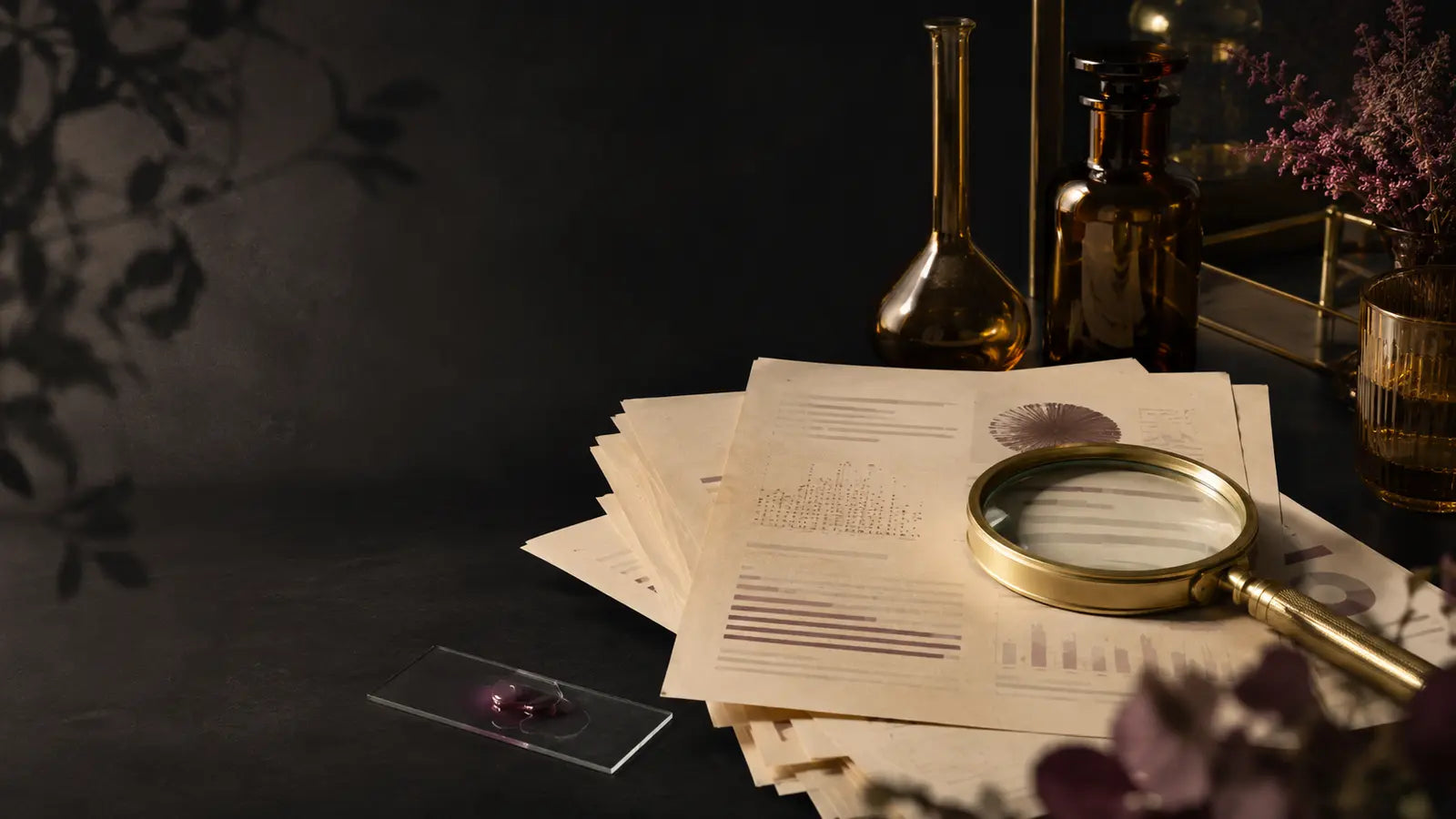 Luxury editorial still life representing scientific skincare study types