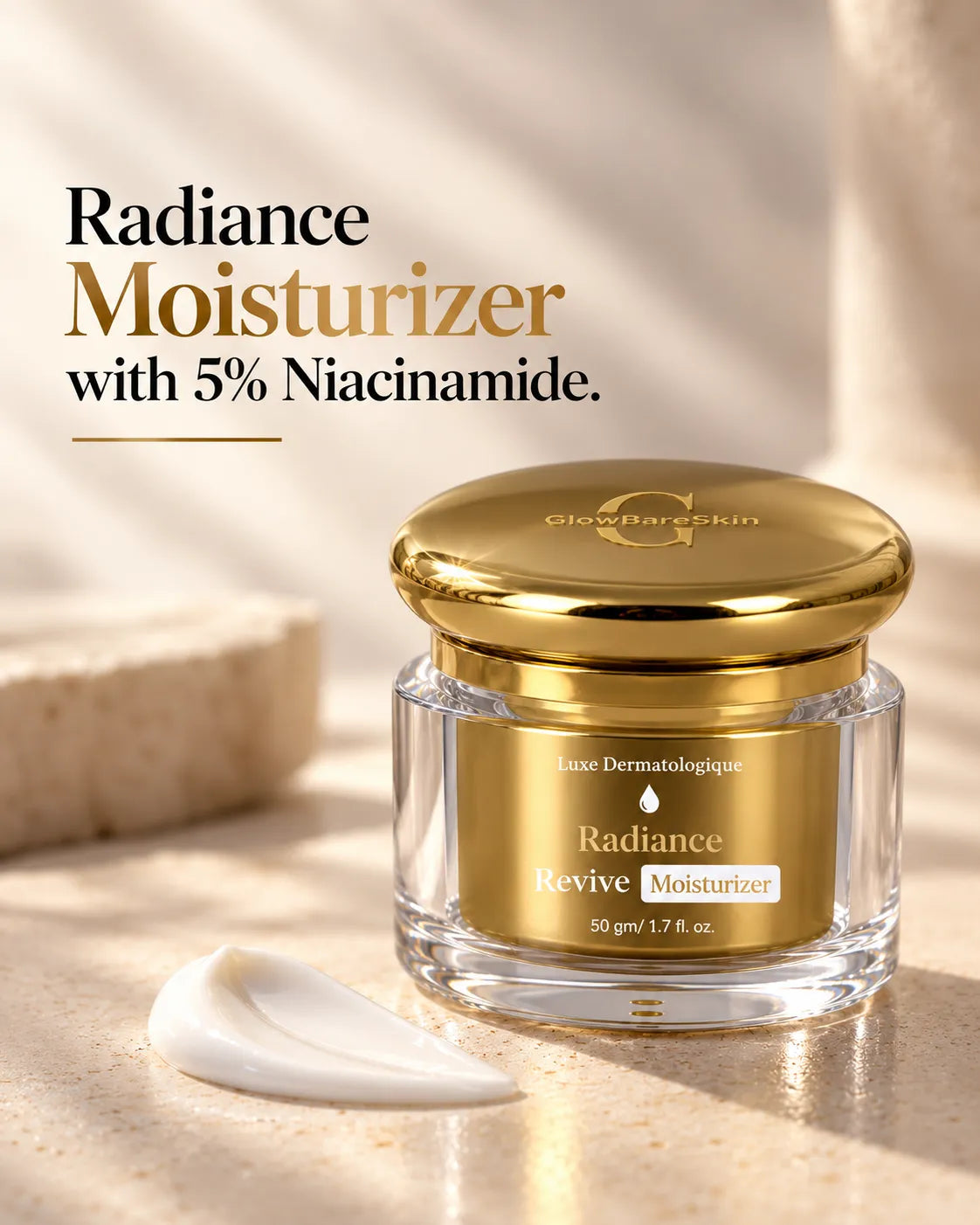 Niacinamide + Ceramide Moisturizer for Barrier Repair | GlowBareSkin Radiance Revive Moisturizer