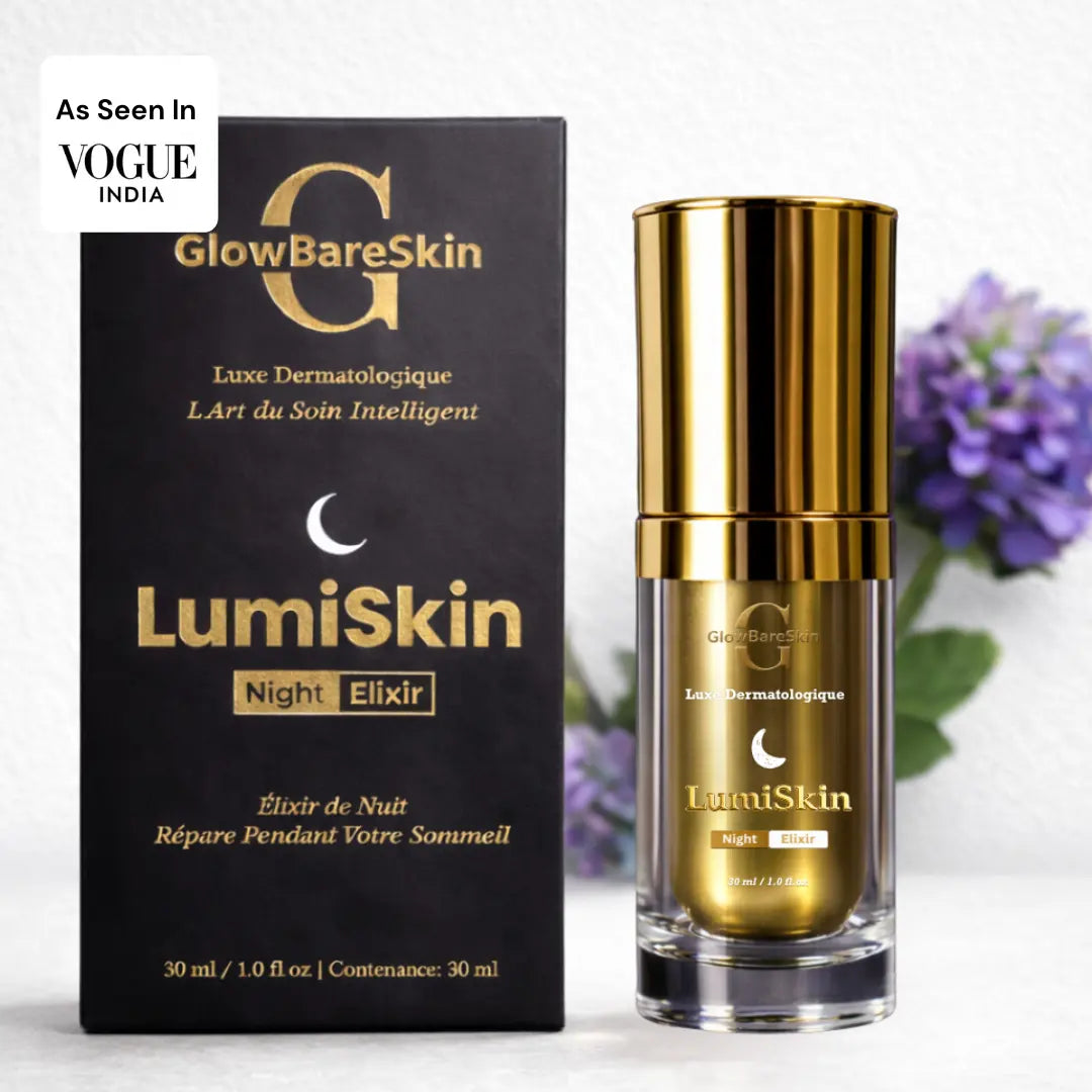 GlowBareSkin LumiSkin Night Elixir | Bakuchiol Face Serum | Élixir de Nuit | 30ml