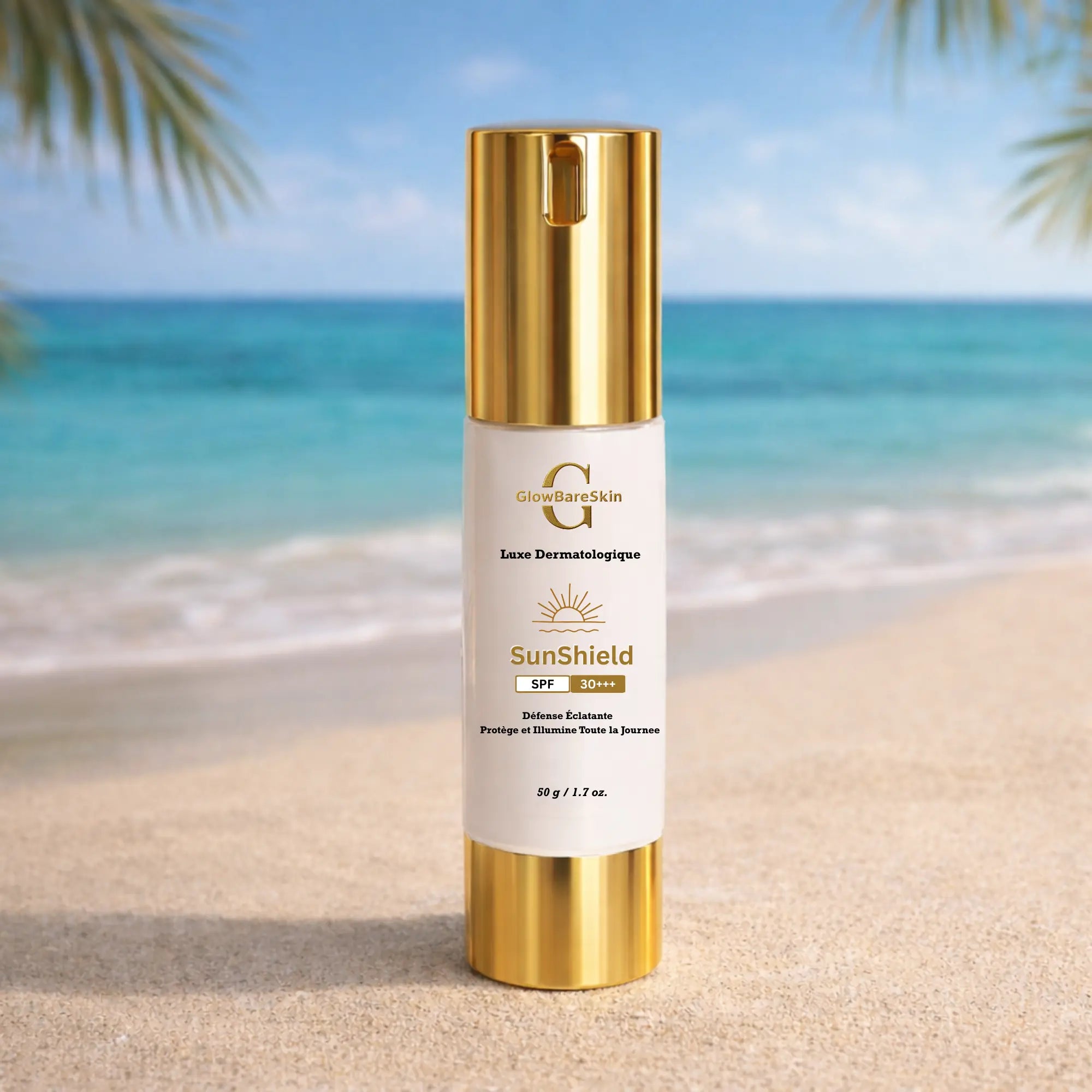 GlowBareSkin SunShield SPF 30+++ – Luxury 50g Sunscreen with Kakadu Plum for Sun Protection, Hydration, and Radiant Skin