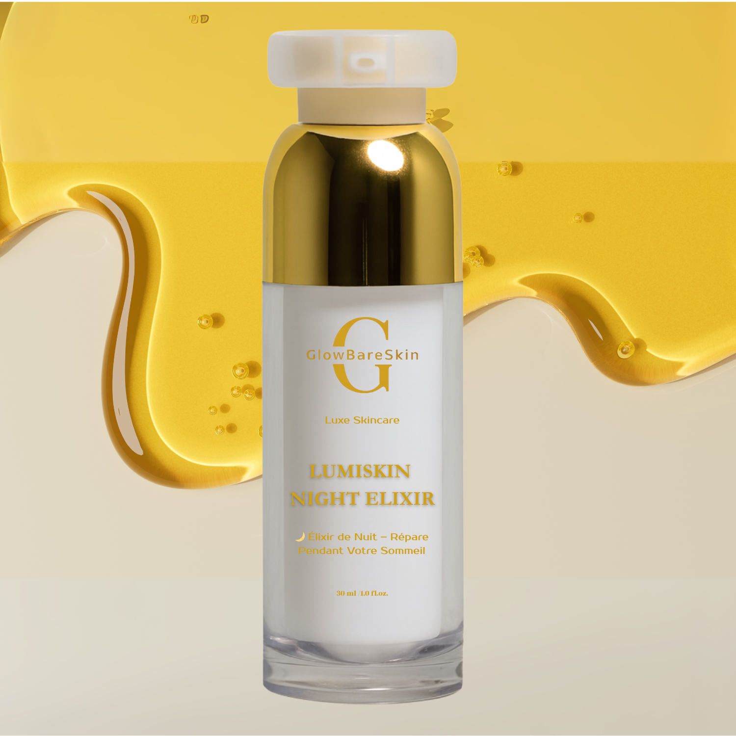 GlowBareSkin LumiSkin Night Elixir | Bakuchiol | Élixir de Nuit 30ml